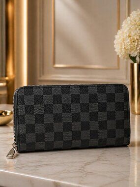 Authentic Louis Vuitton Damier Graphite Zippy Organizer Wallet